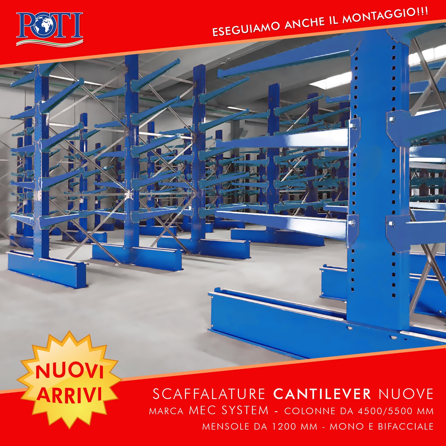 Scaffalatura Cantilever Nuova